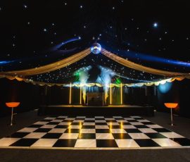 Wedding venue setting at Meadow Tree Marquee
