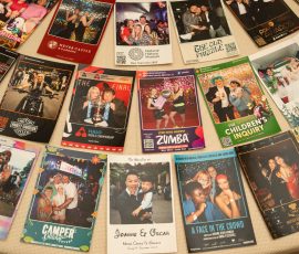 Selection of printed photo booth memories from celebrations at Meadow Tree Marquee