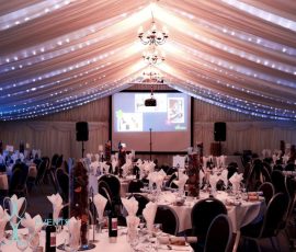 Event setup at Meadow Tree Marquee in Kent